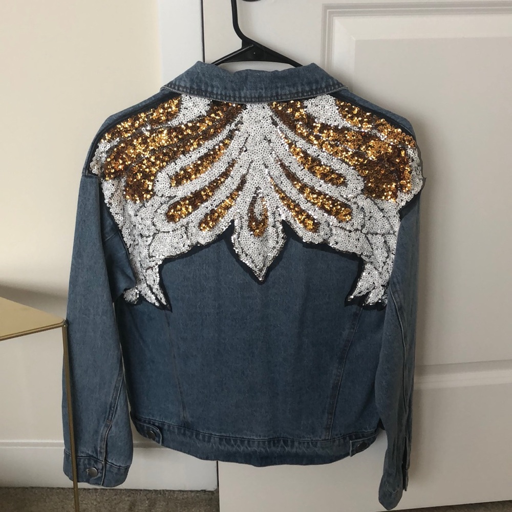 Sequined denim jacket